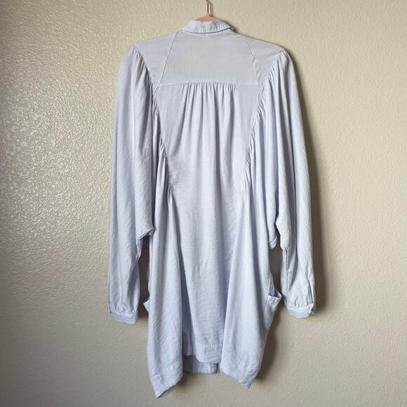 Free People Shirt Dress Womens Small Blue Fade Away Mini Dolman Sleeve Oversized - Picture 7 of 10